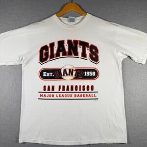 Vintage 2002 San Francisco Giants MLB‎ T-Shirt White Dynasty XL Mens Graphic Tee